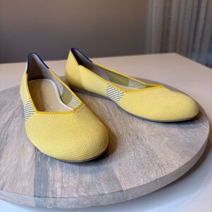 Rothy's The Flat Dandelion Triple Stitch Women's Yellow Flats Shoes US size 11